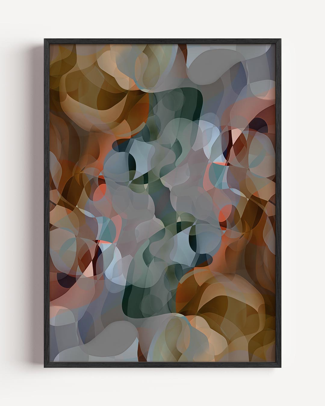 Organische Abstracte Kleurenpracht – abstracte portret poster als wanddecoratie