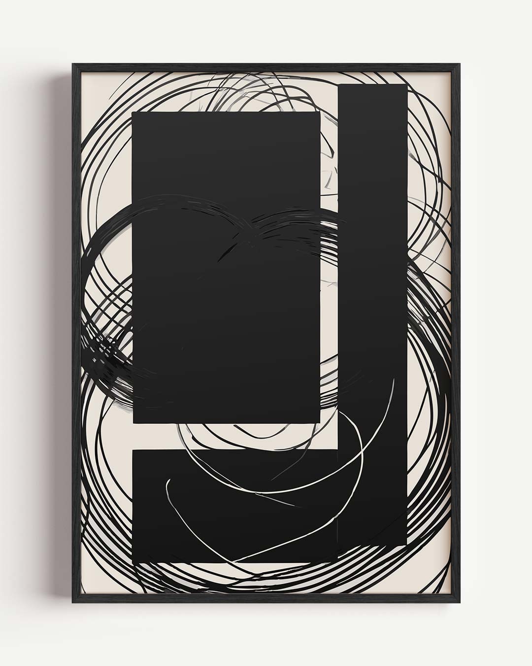 Abstracte Chaos in Zwart – kleurrijke abstracte portret poster als wanddecoratie