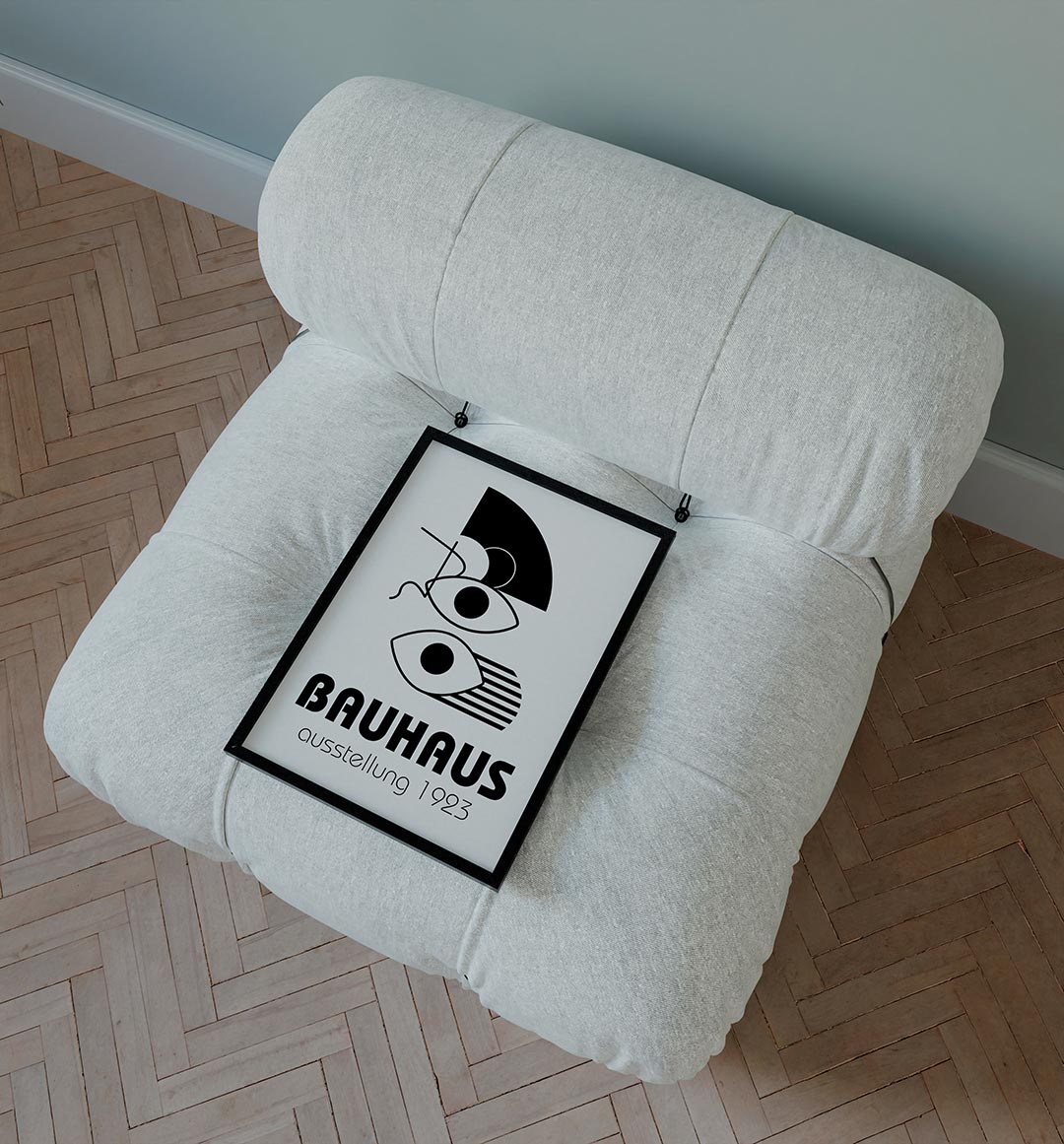  – staande Bauhaus poster voor aan de muur