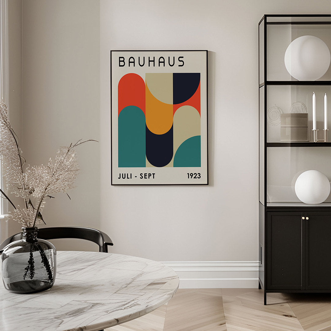 Vorm en kleur – geometrische Bauhaus poster in staand formaat