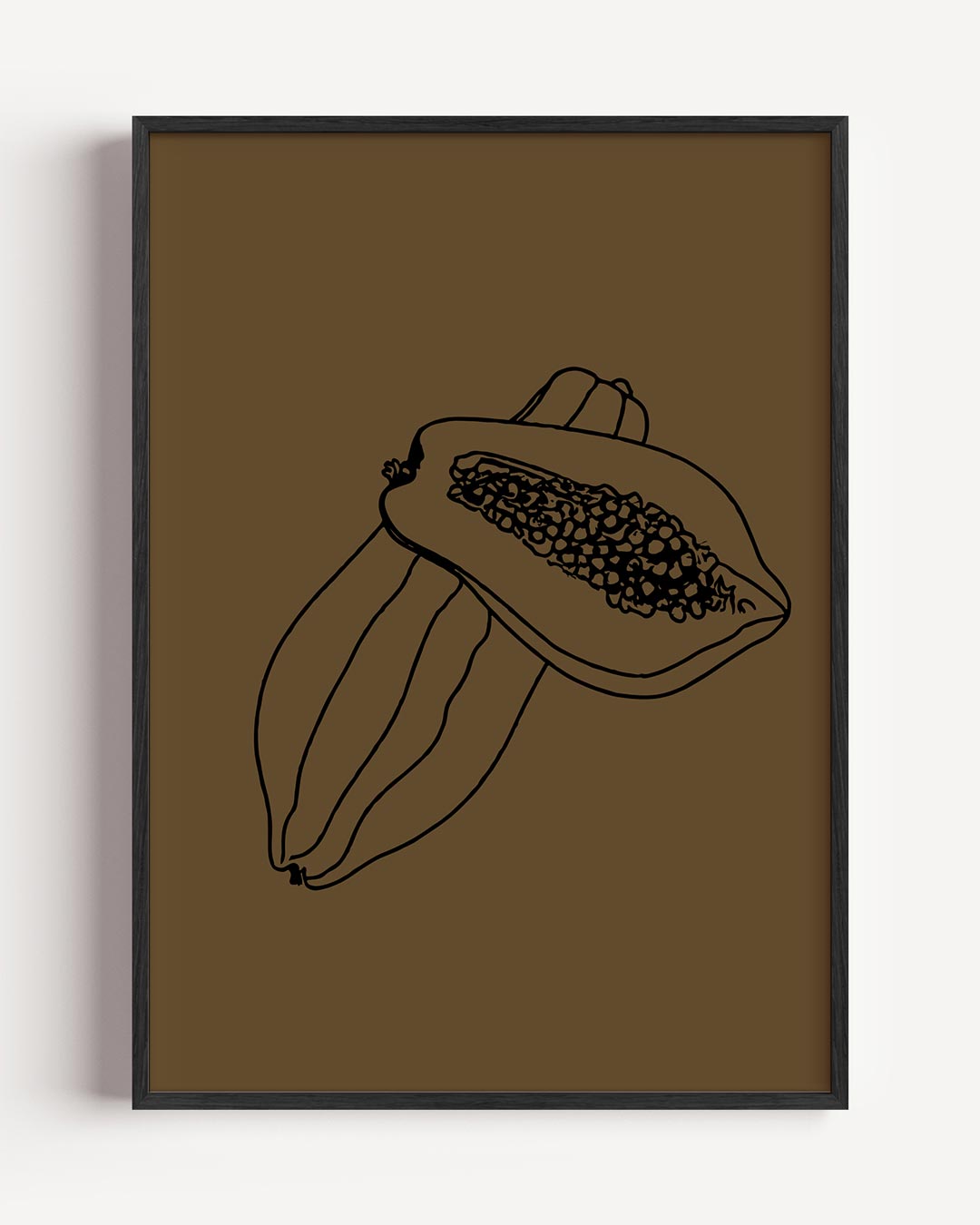 Moderne Papaya – zomer portret poster als wanddecoratie