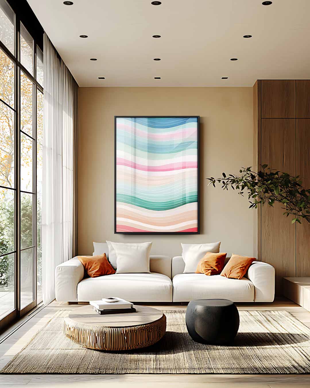 Zomerse Golven – staande wandkunst voor woonkamer of interieur