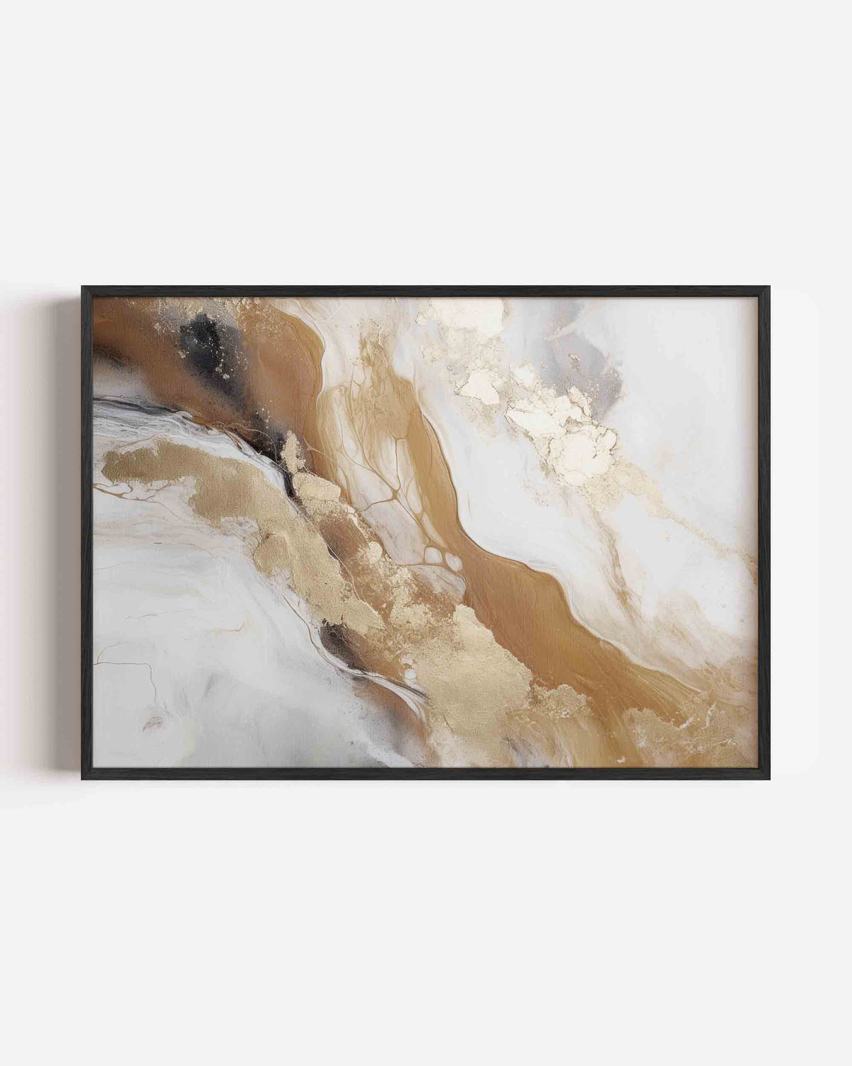Abstracte beige en bruine – abstracte landscape poster als wanddecoratie