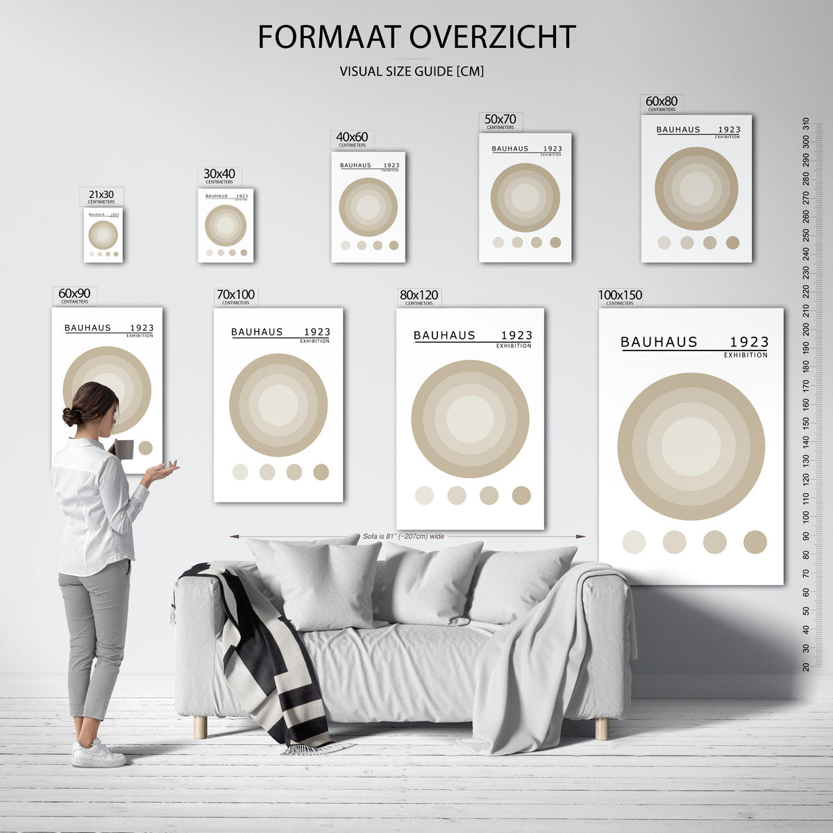 Cirkelritme en balans – Bauhaus poster als moderne geometrische wanddecoratie