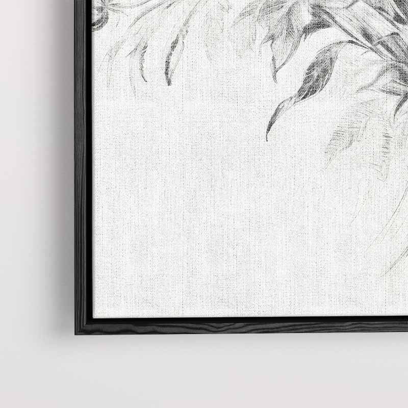 Bloemenballet - Potloodschets – staand kunstwerk voor modern interieur