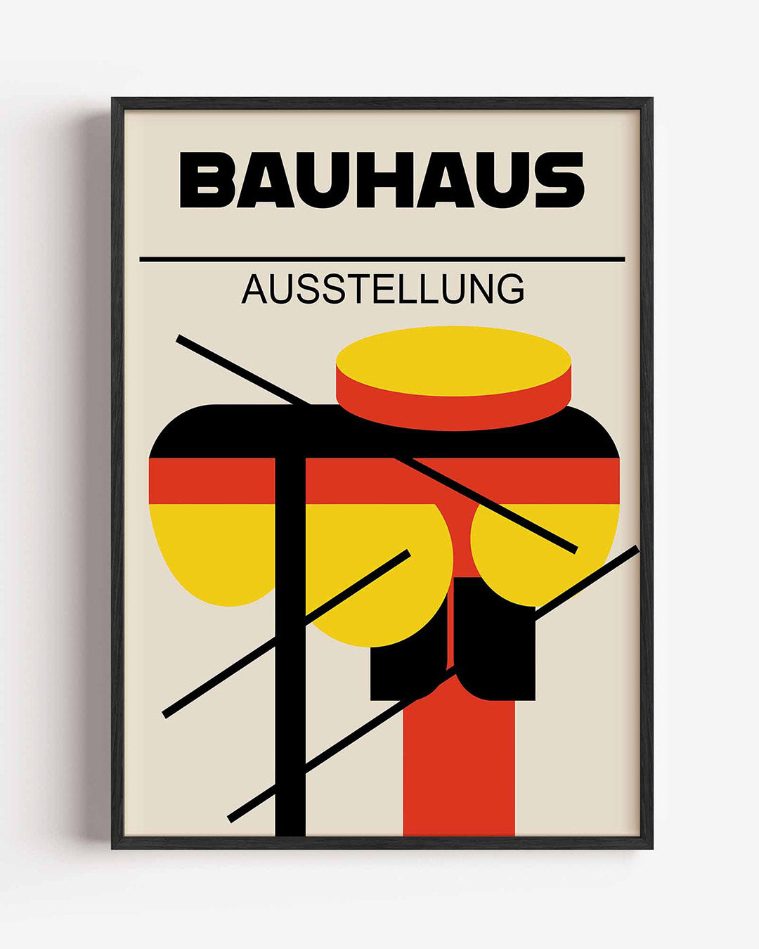 Vormen en lijnen – staande Bauhaus poster als wanddecoratie