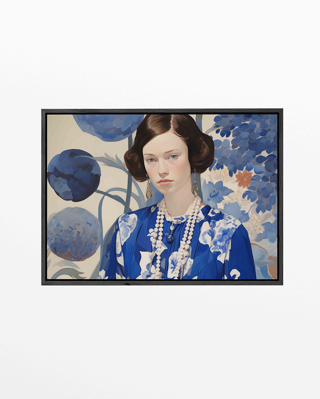 Vrouwelijk portret bloemen – Vrouwelijk – liggend portret kunstwerk