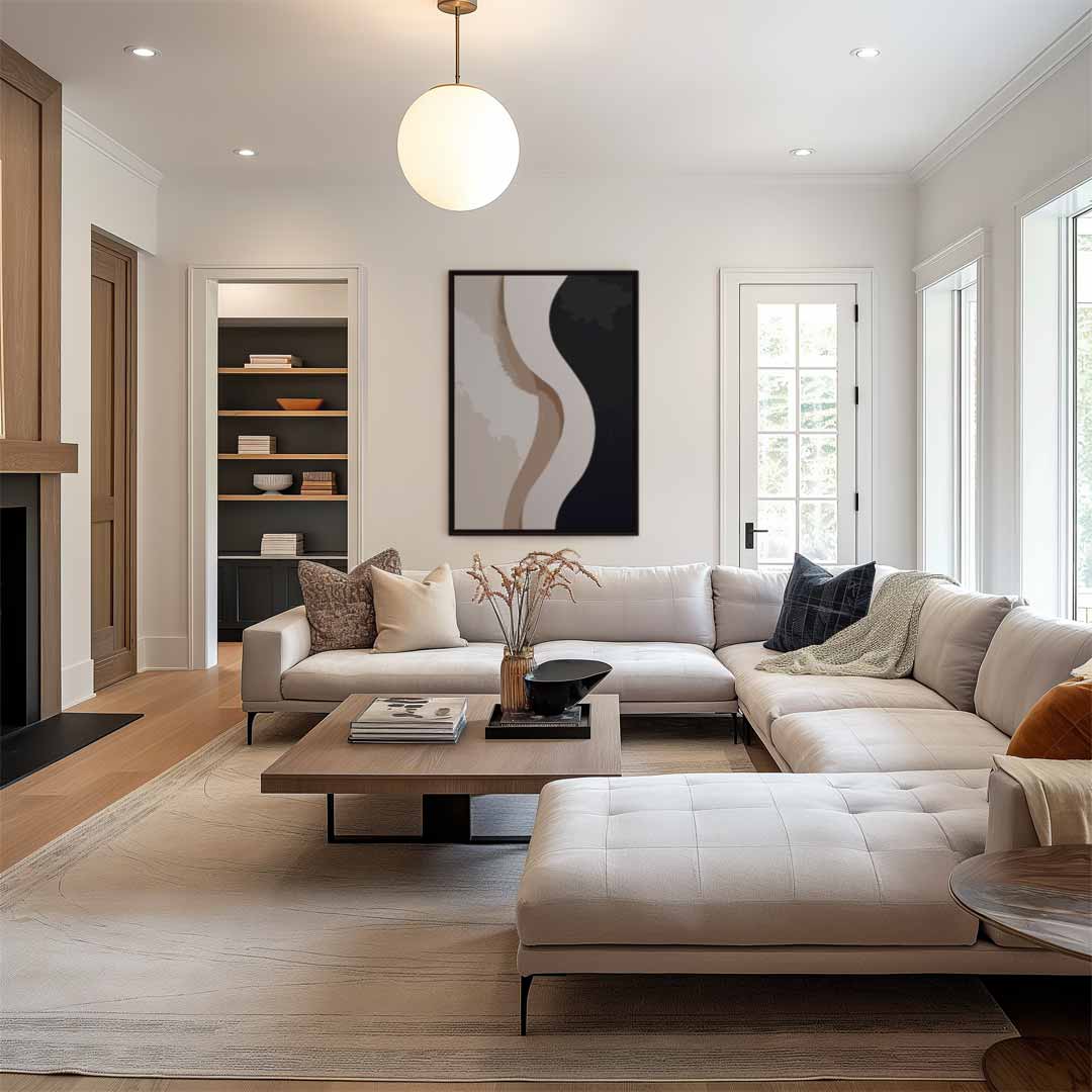 Golvende Abstractie – staand kunstwerk voor modern interieur