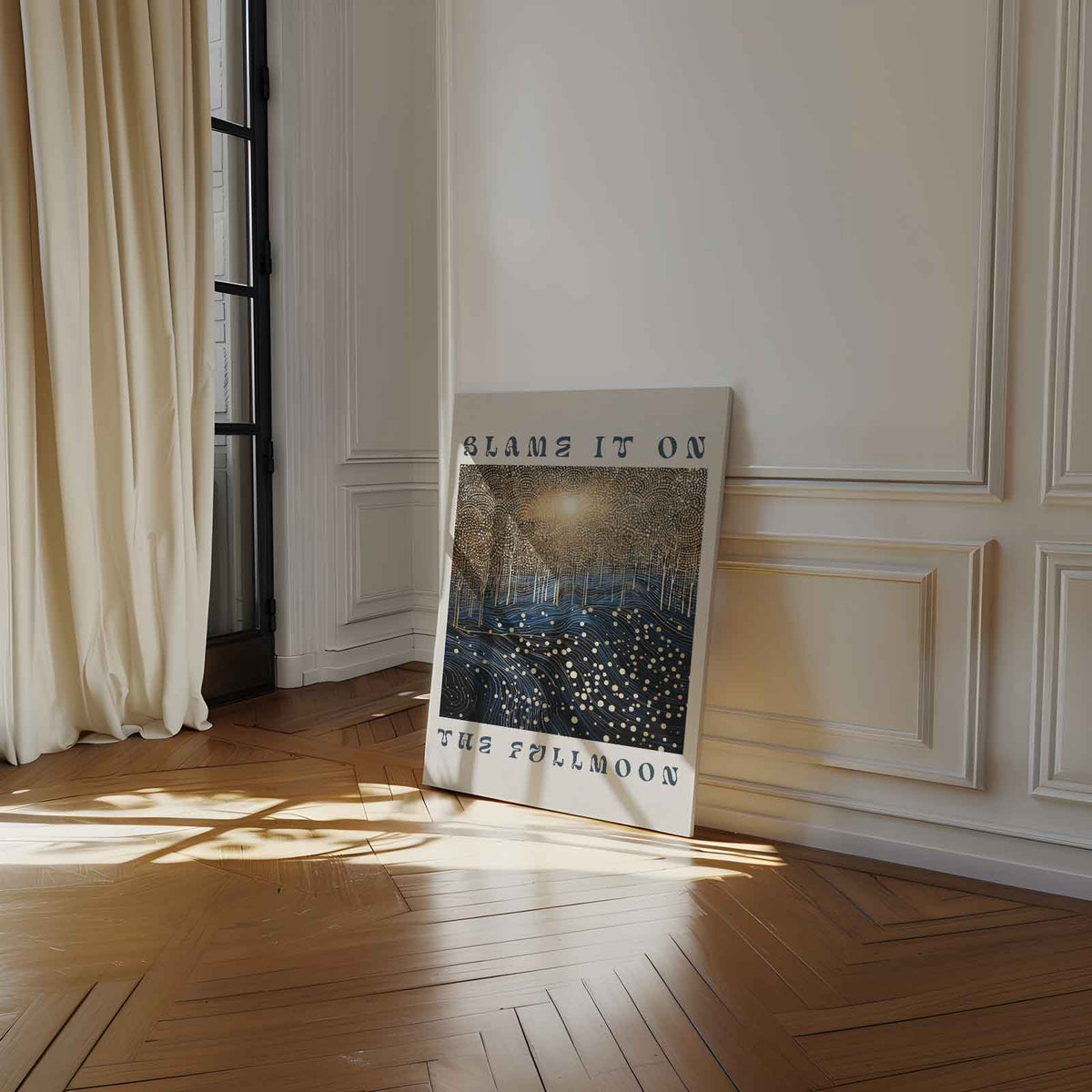 Blame It on the Full Moon – dibond kunstwerk als wanddecoratie
