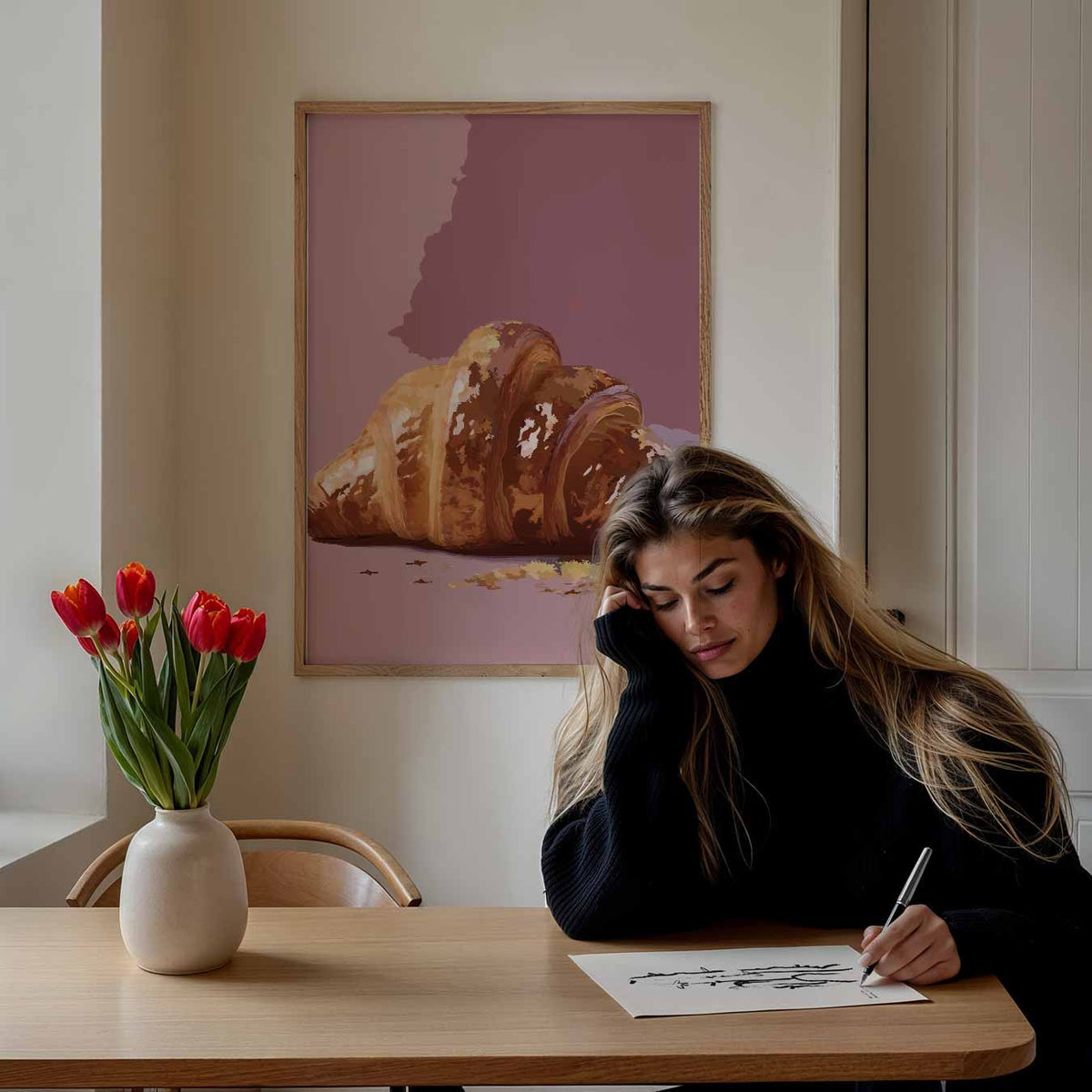 Stijlvolle Croissant – keuken portret poster, afbeelding 7