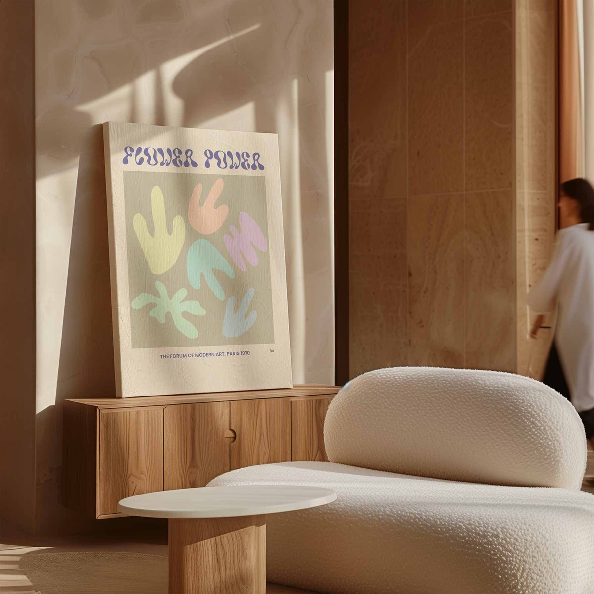 Flower Power Poster – plexiglas wanddecoratie in portret formaat