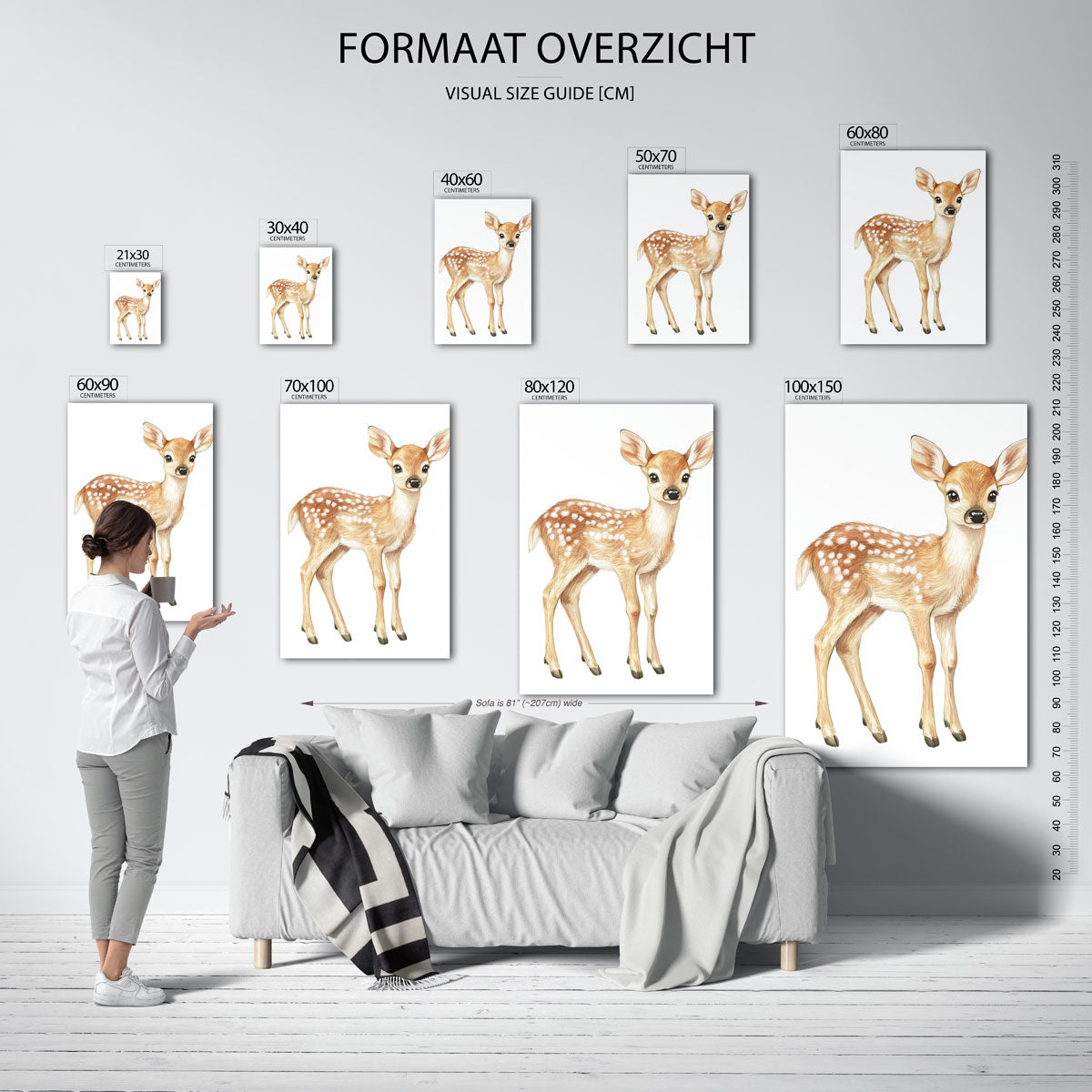 Hertje – staande muurposter voor de kinderkamer