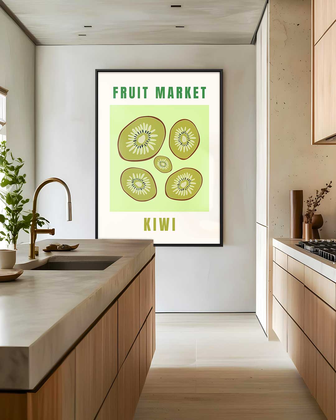 Kiwi Fruit Market Poster – staand kunstwerk voor modern interieur