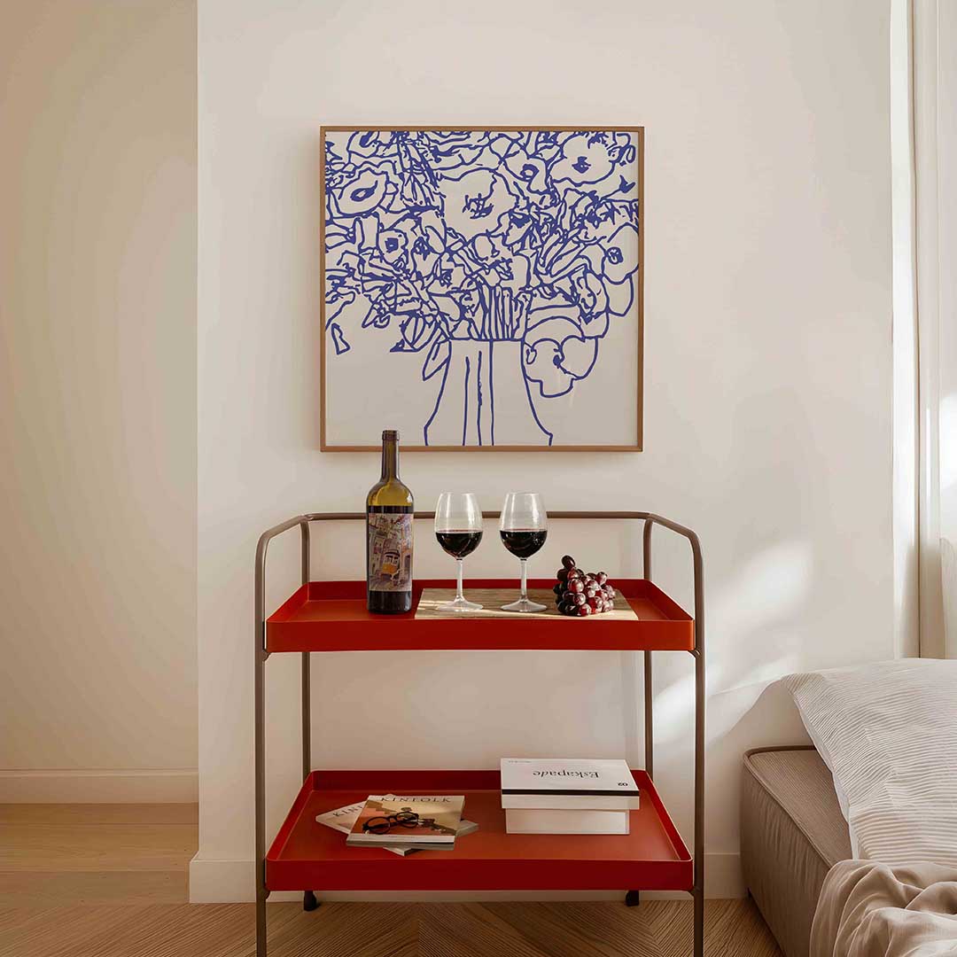 Bloemenvaas – vierkante keuken wanddecoratie van WallArtistic