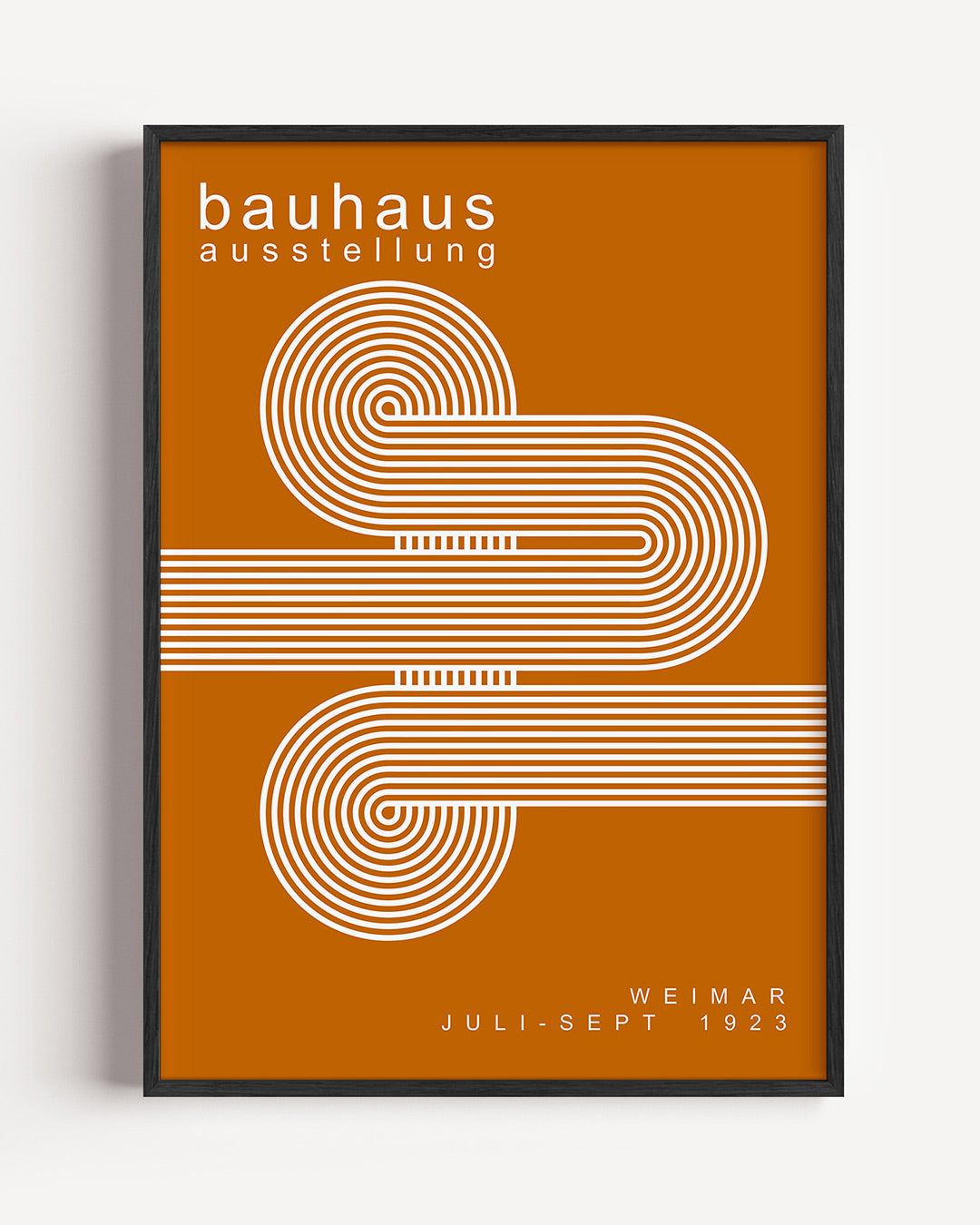 Lijnen en cirkelpatronen – staande Bauhaus poster als wanddecoratie