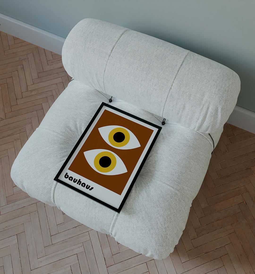 Oogvormen en kleur – staande Bauhaus poster voor aan de muur