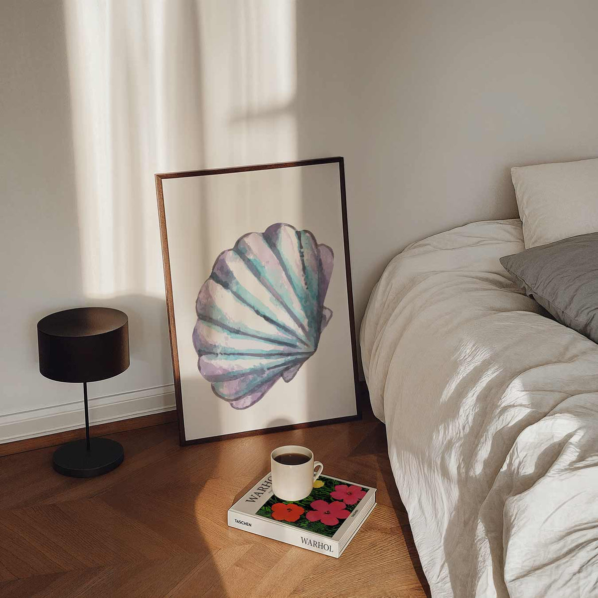 Pastelkleurige Schelp – staande dieren wanddecoratie van WallArtistic