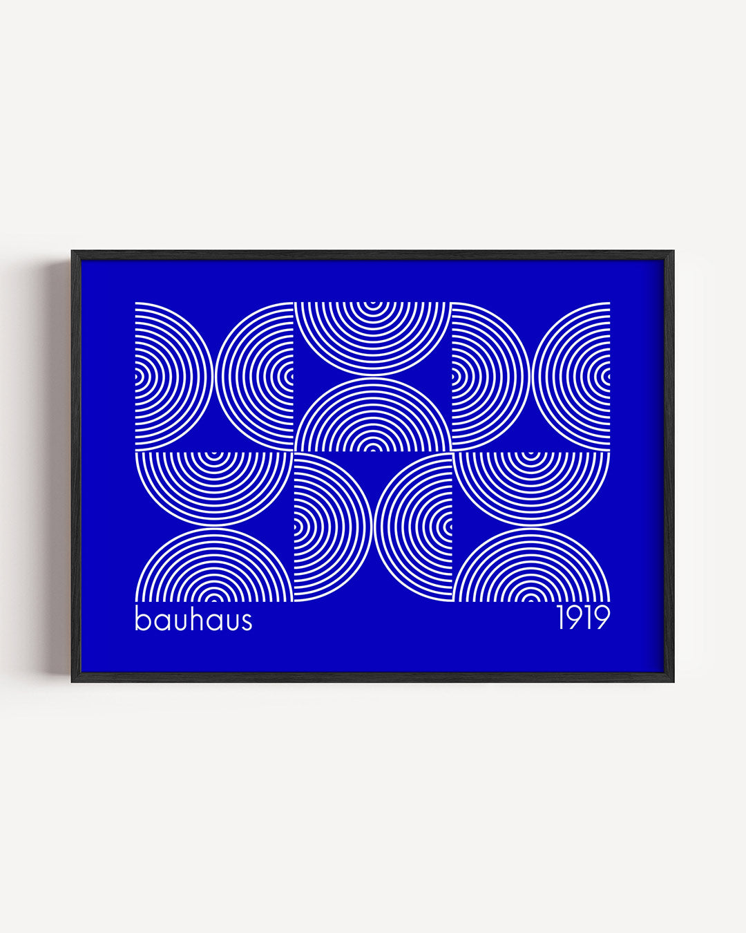 Cirkelritme en lijnen – liggende Bauhaus poster als wanddecoratie