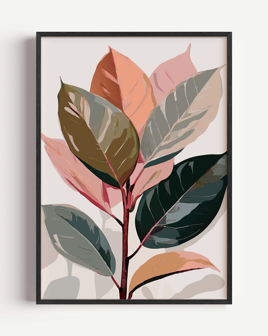 Botanische Kunstposter met Bladeren – bloemen portret poster als wanddecoratie