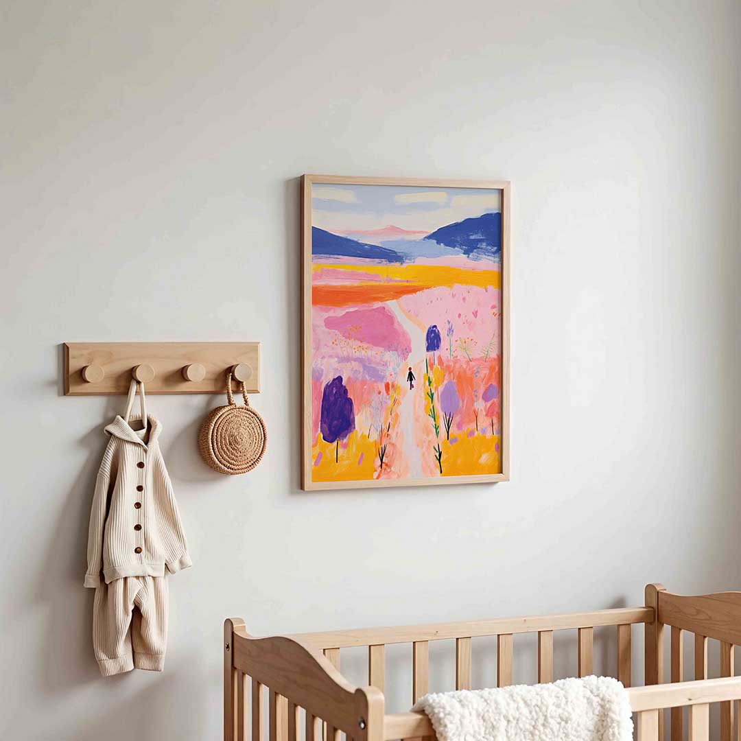 Landschap met wandelaar – kinderposter in staand formaat
