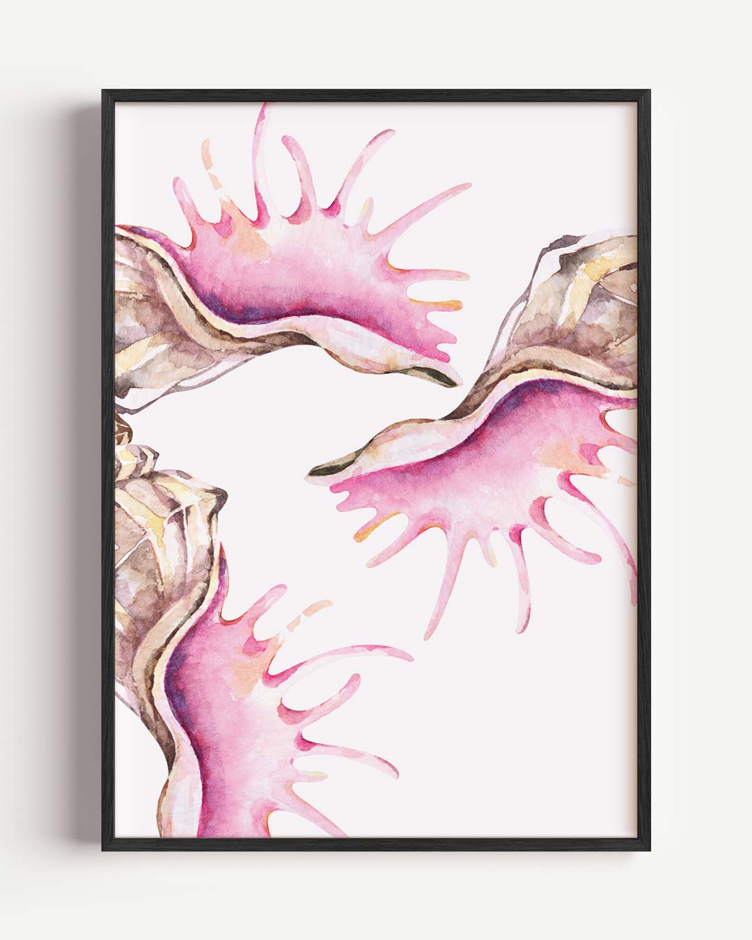 Roze Schelpen – dieren portret poster als wanddecoratie