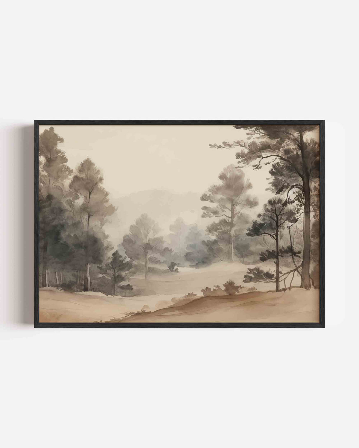 Boslandschap – hedendaagse illustratie poster in landscape formaat