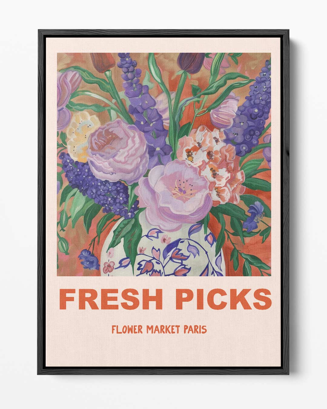 Bloemenmarkt Parijs – portret kunstwerk als wanddecoratie