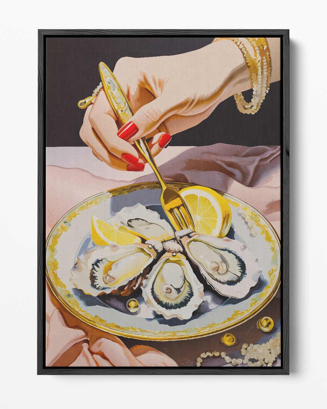 Luxe Oestermaaltijd Schilderij – portret kunstwerk als wanddecoratie