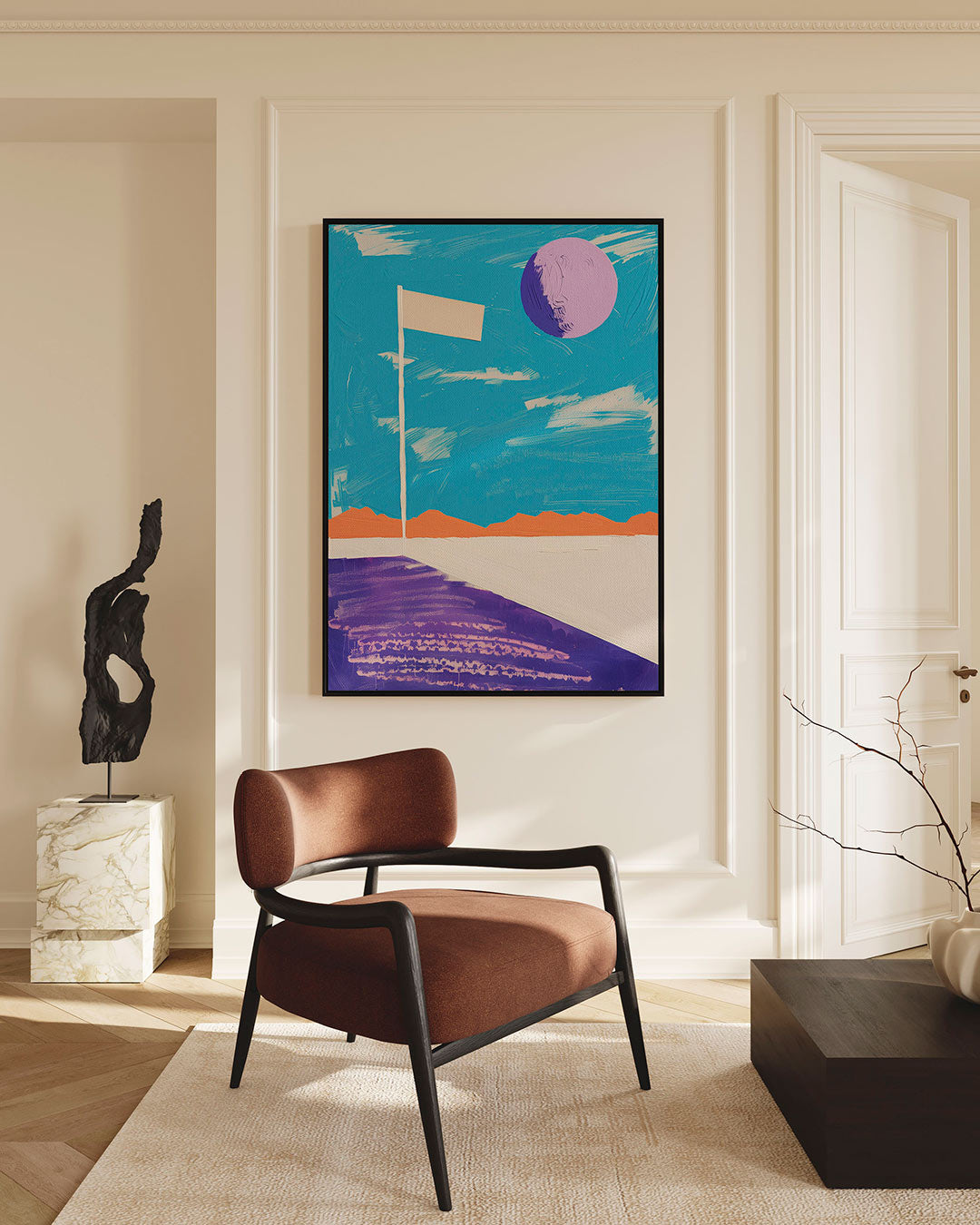 Geometrische kleurencompositie – Geometrische – staande wanddecoratie