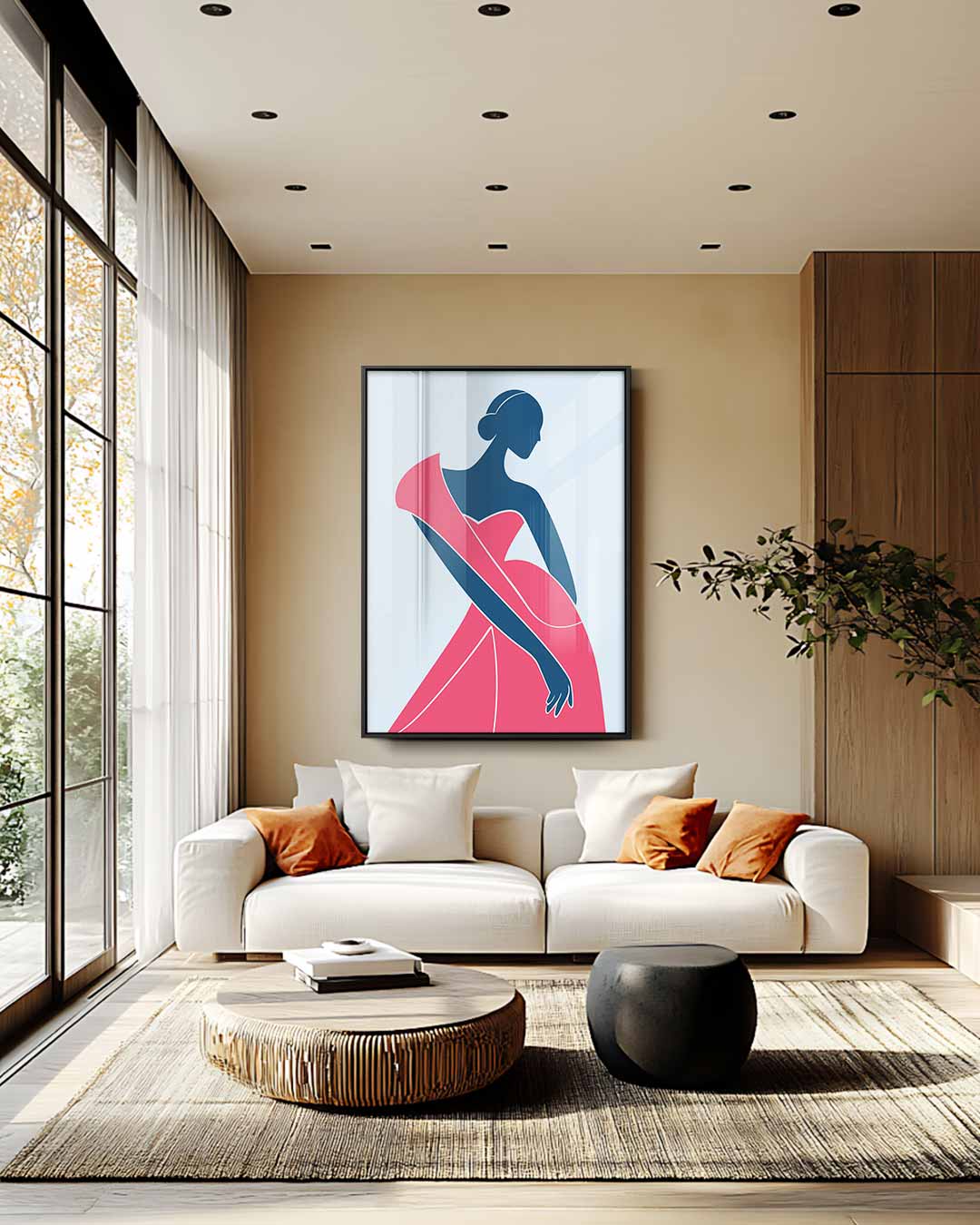 Elegante Dames Silhouet – staand kunstwerk voor modern interieur