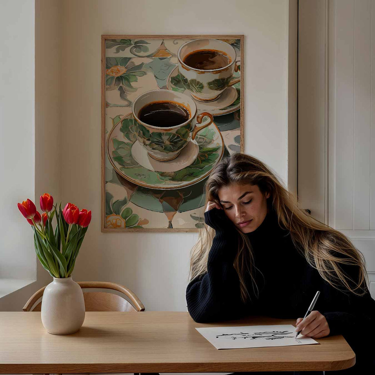 Sfeervolle Koffie Moment – keuken portret poster, afbeelding 7