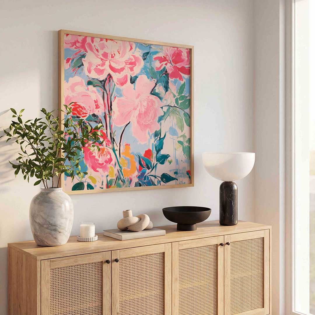 Bloemenpracht – illustratie poster in vierkant formaat