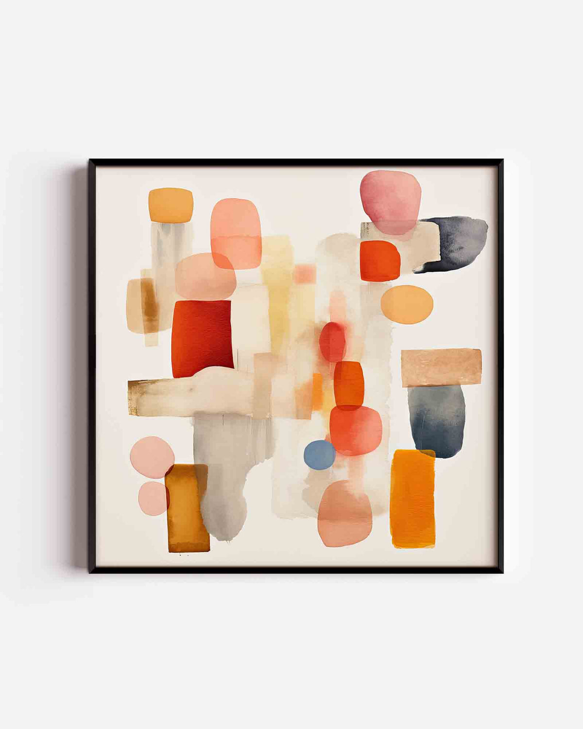 Abstracte vormen – kleurrijke illustratie poster als wanddecoratie