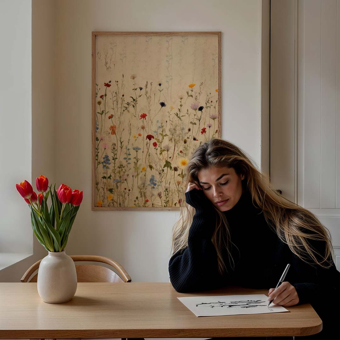 Bloemenparadijs – bloemen poster in staand formaat