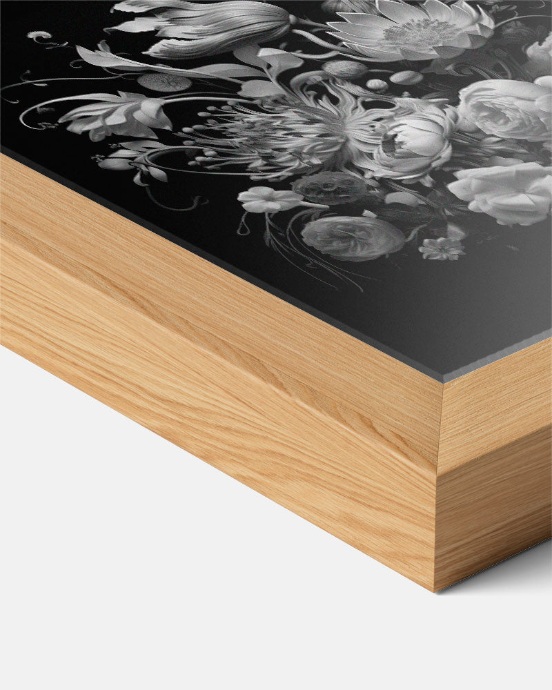 Elegante Zwart-Witte Bloemenposter – bloemen poster als moderne staande wanddecoratie