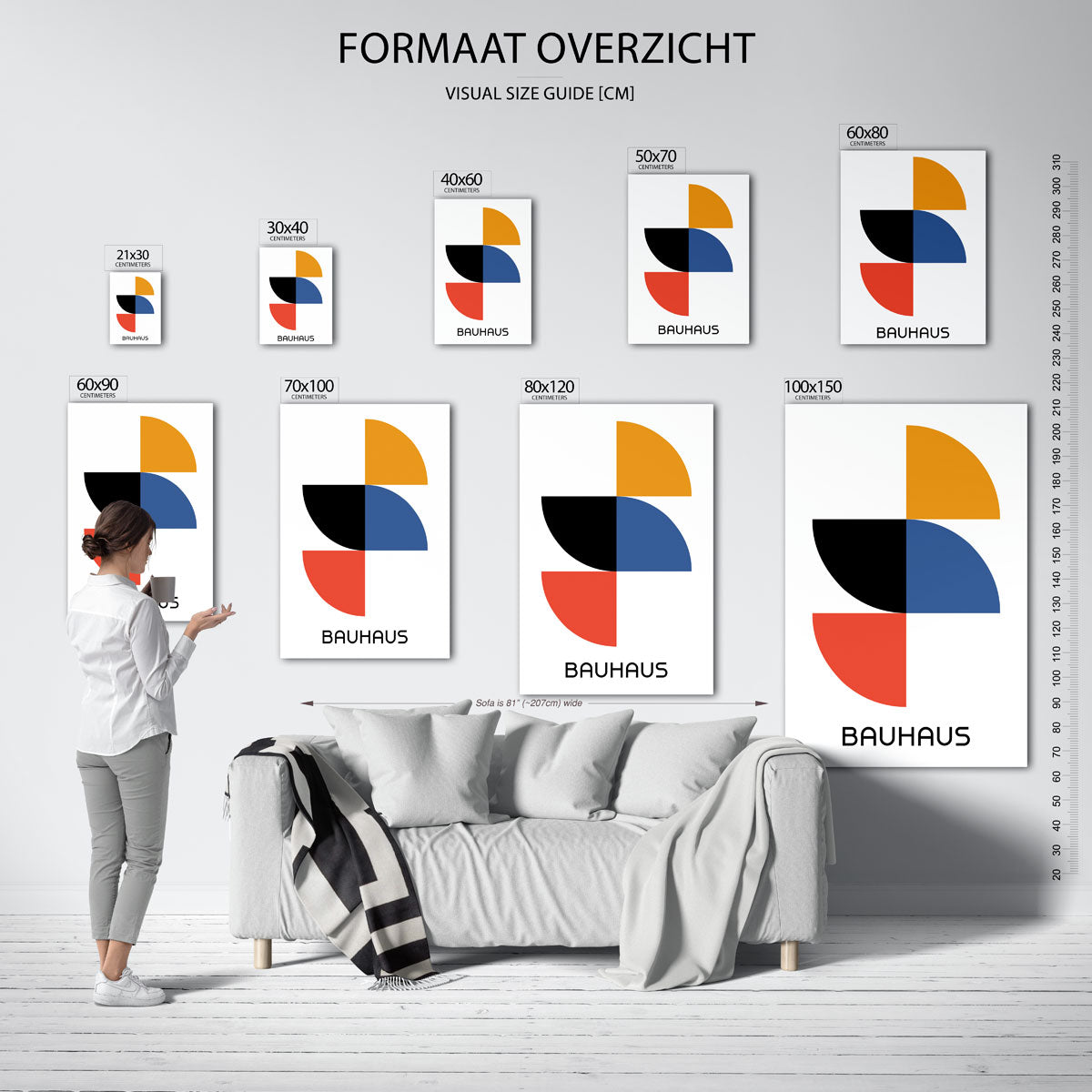Vormen en vlakken – geometrische poster in Bauhaus-stijl van WallArtistic