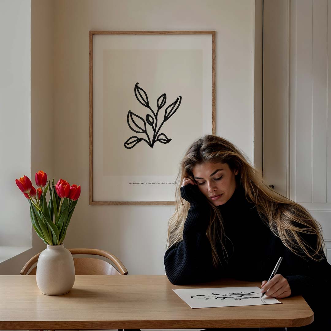 Minimalistische Botanische – bloemen poster in staand formaat