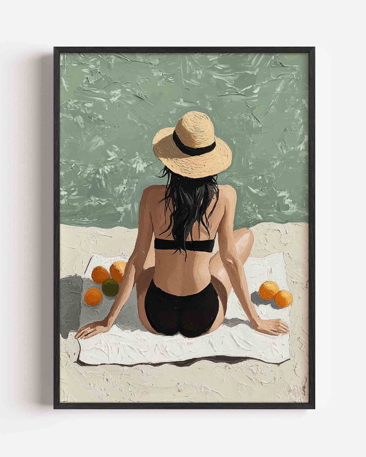 Vrouw aan zee – moderne portret poster als wanddecoratie