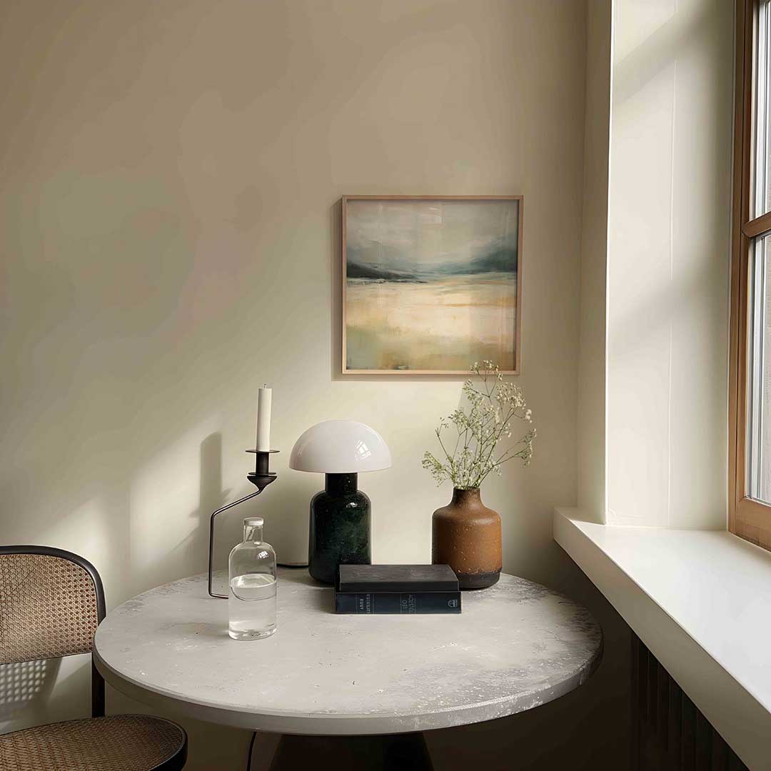 Landschap in zachte tinten – abstracte poster in vierkant formaat
