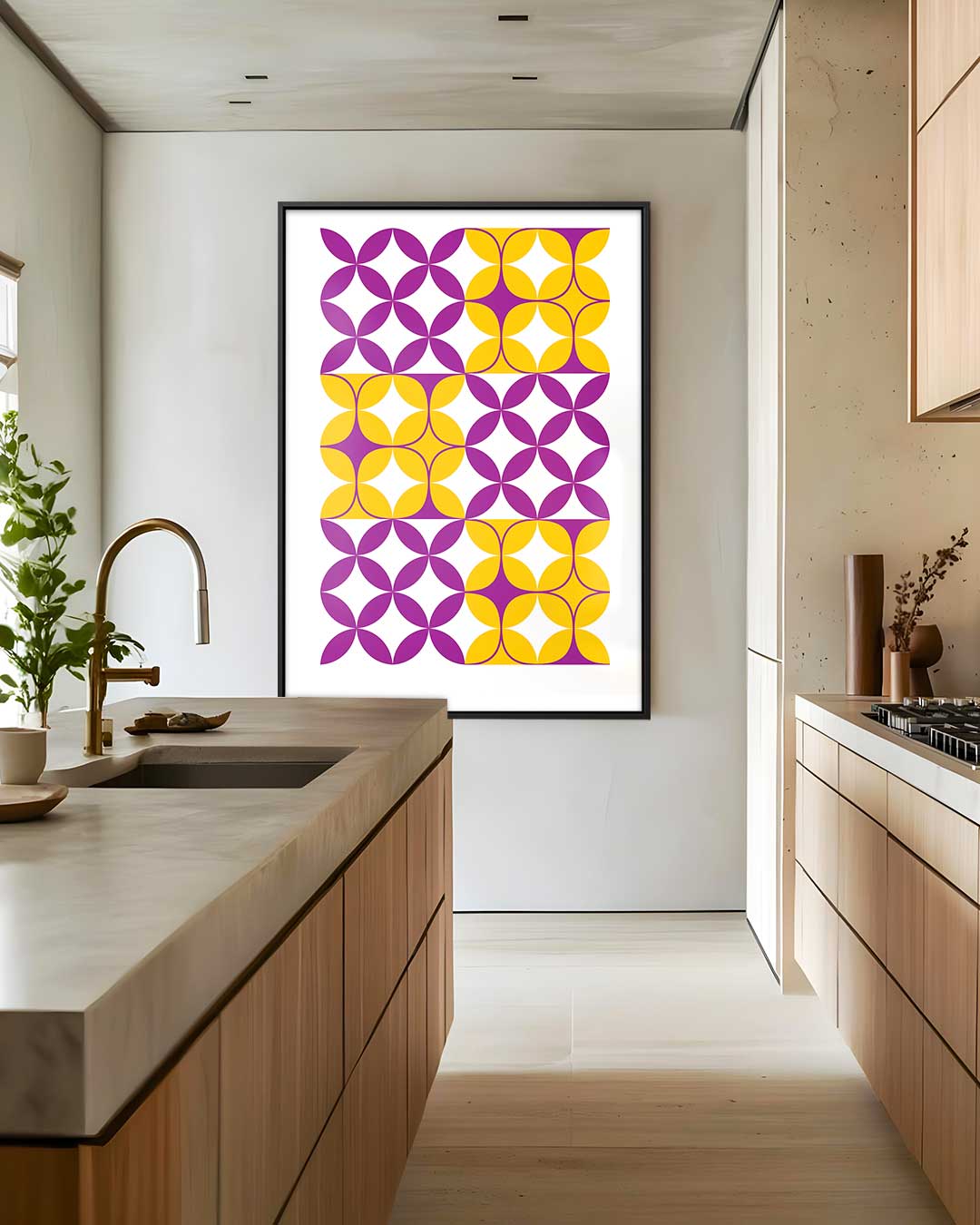 Kleurrijke Geometrische Patronen – dibond wanddecoratie in staand formaat