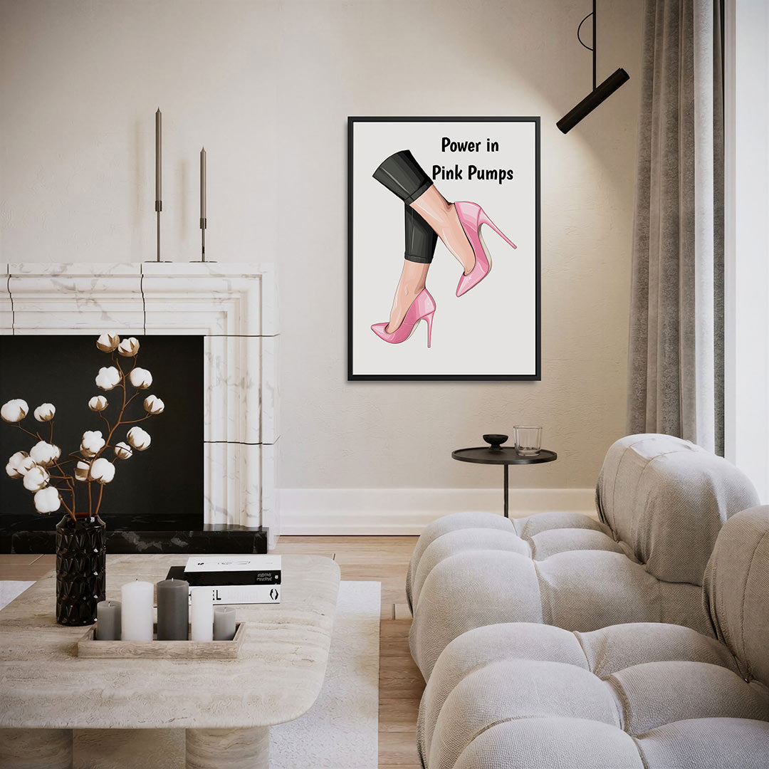 Stijlvolle roze pumps – staand wanddecoratie kunstwerk
