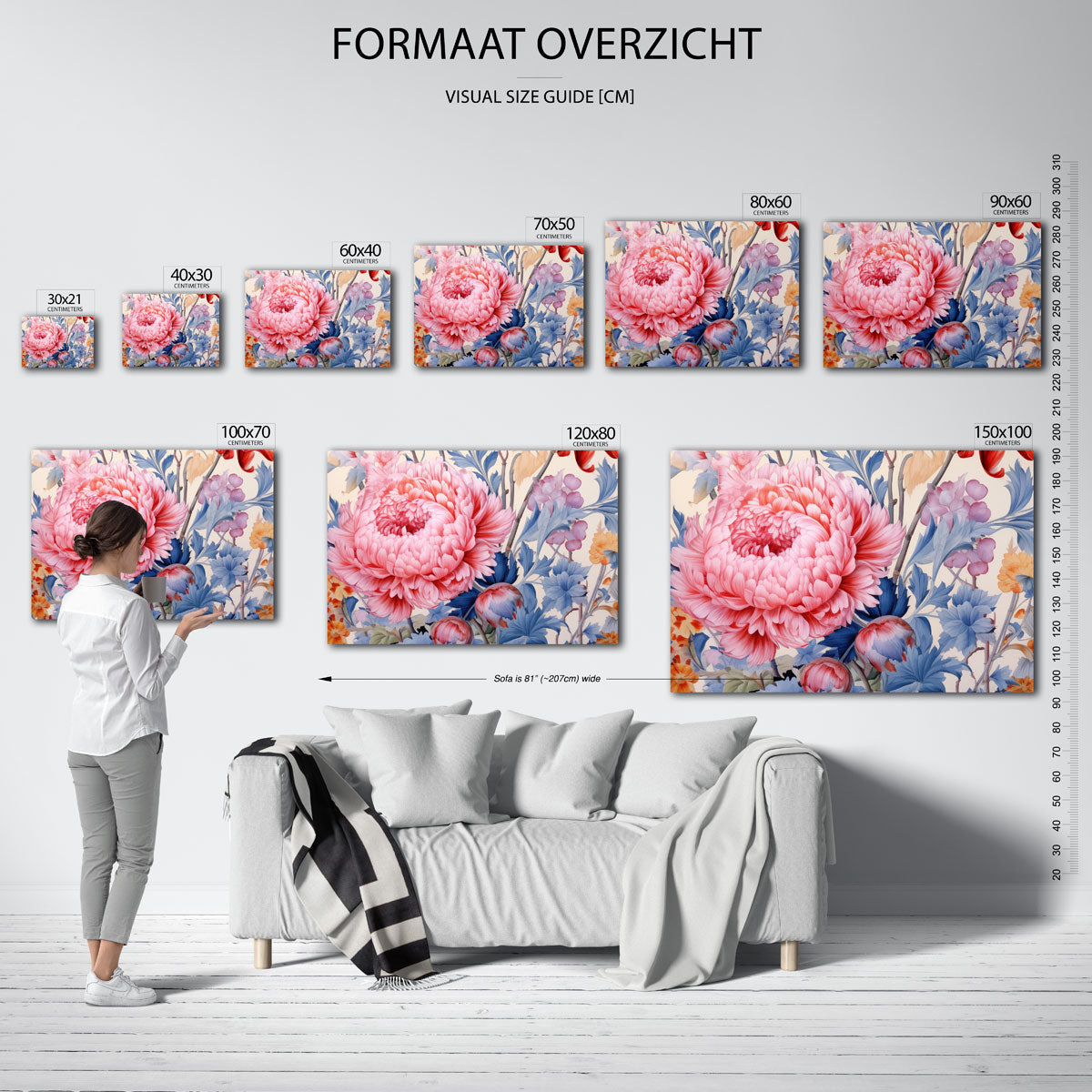 Bloemenpracht – liggende muurposter met bloemen
