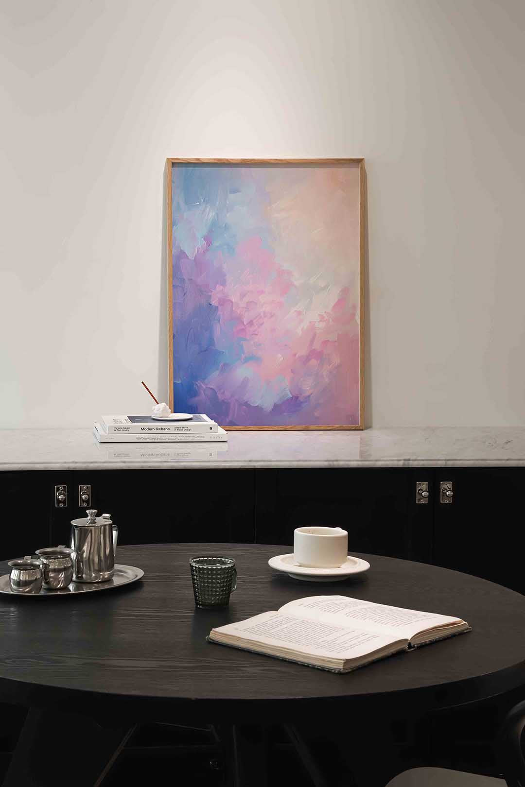 Pastelkleuren abstracte – abstracte poster in staand formaat