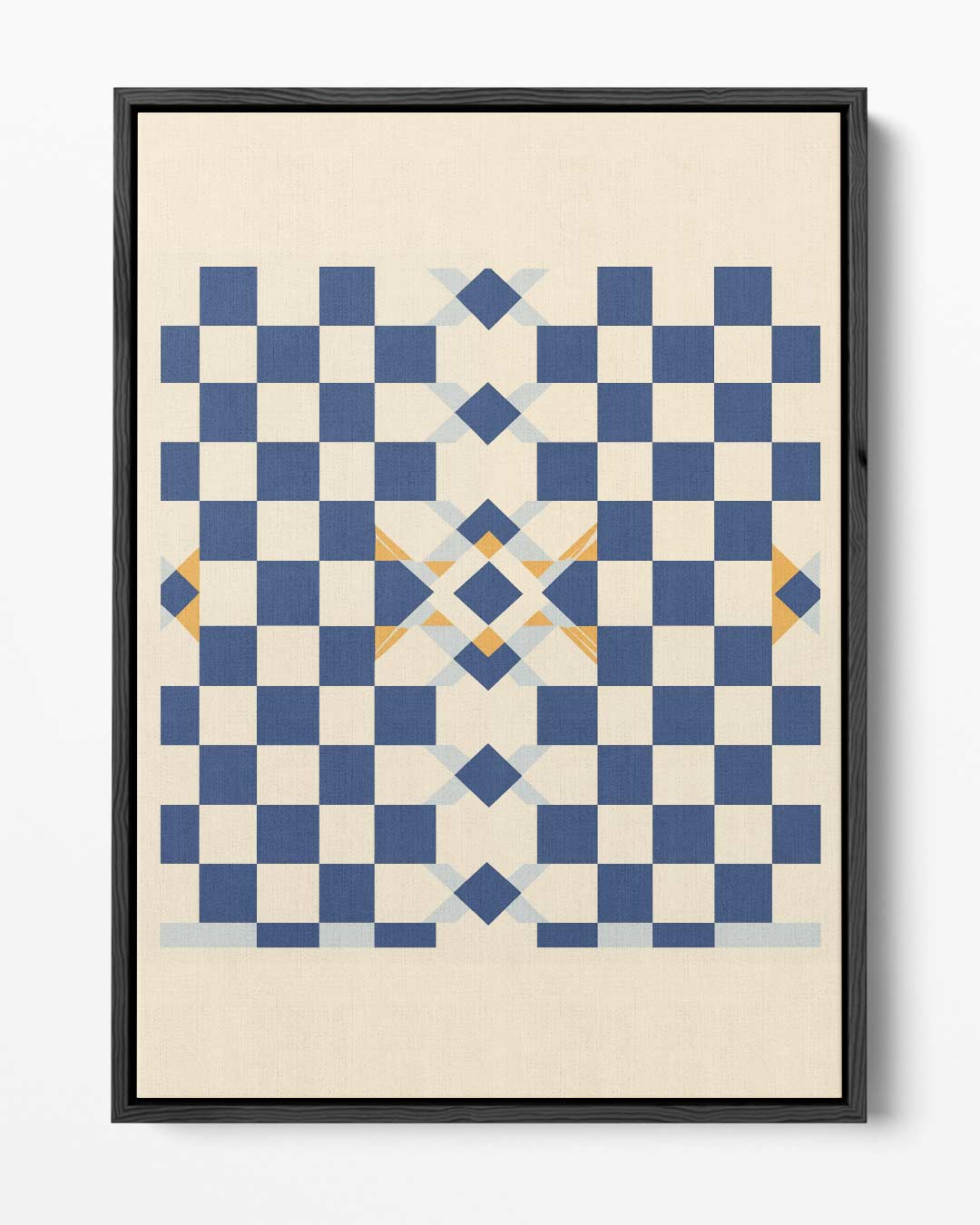 Geometrisch Schaduwspel – portret kunstwerk als wanddecoratie