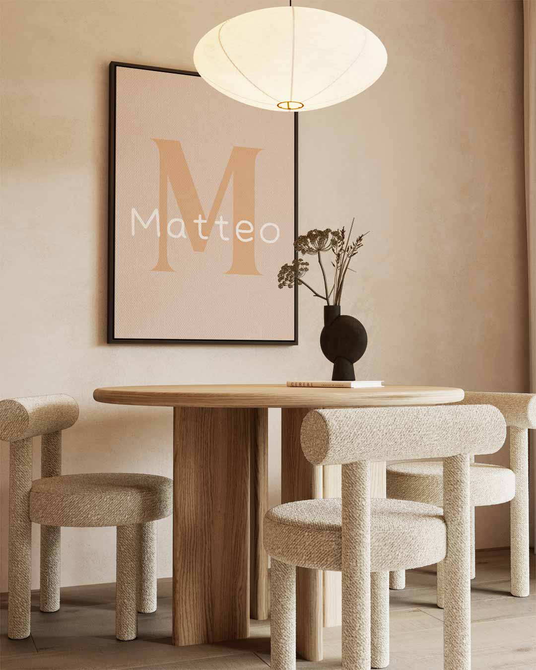 Letter M Matteo – staand kunstwerk voor modern interieur