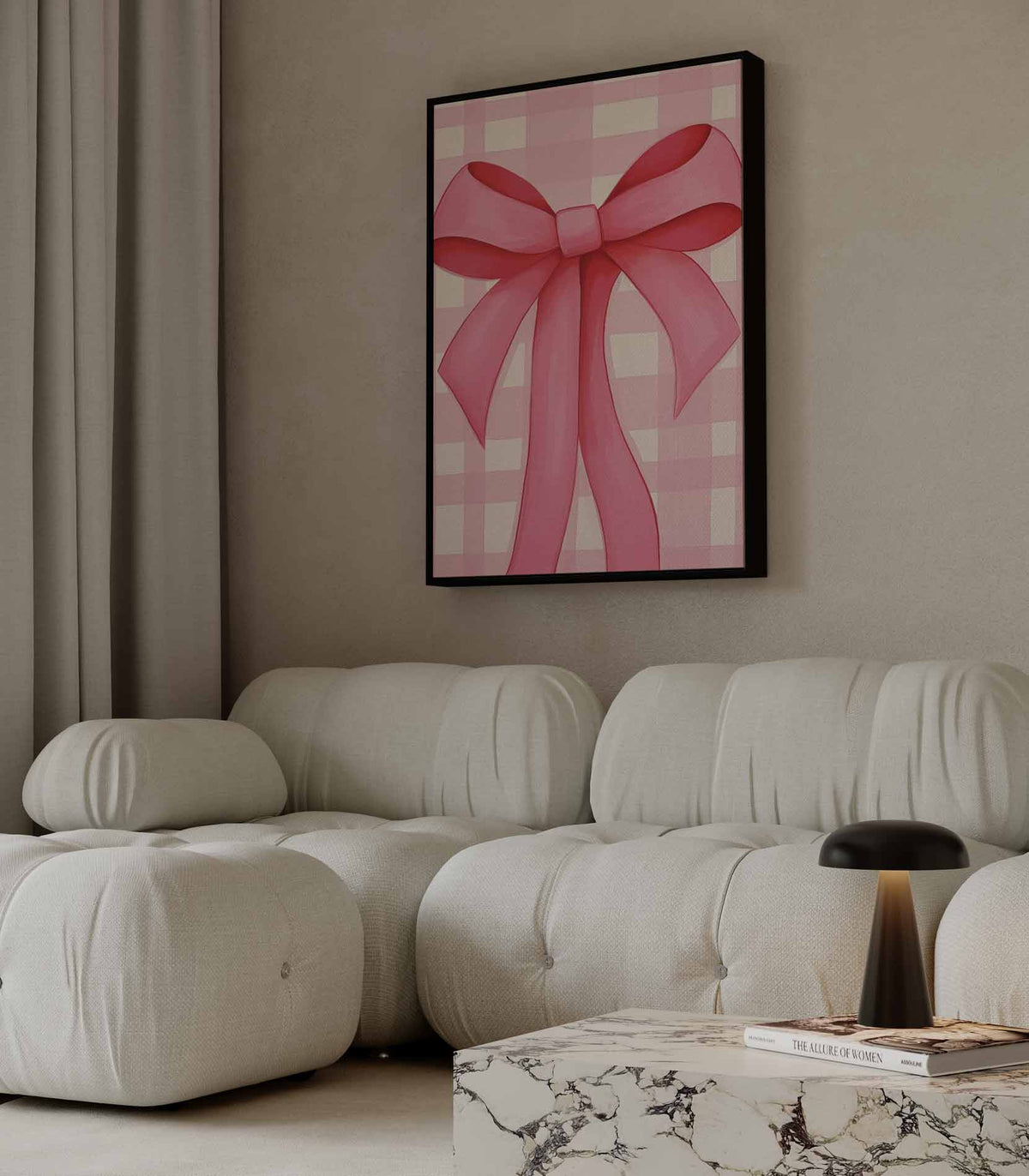 Roze Strik – canvas wanddecoratie in portret formaat