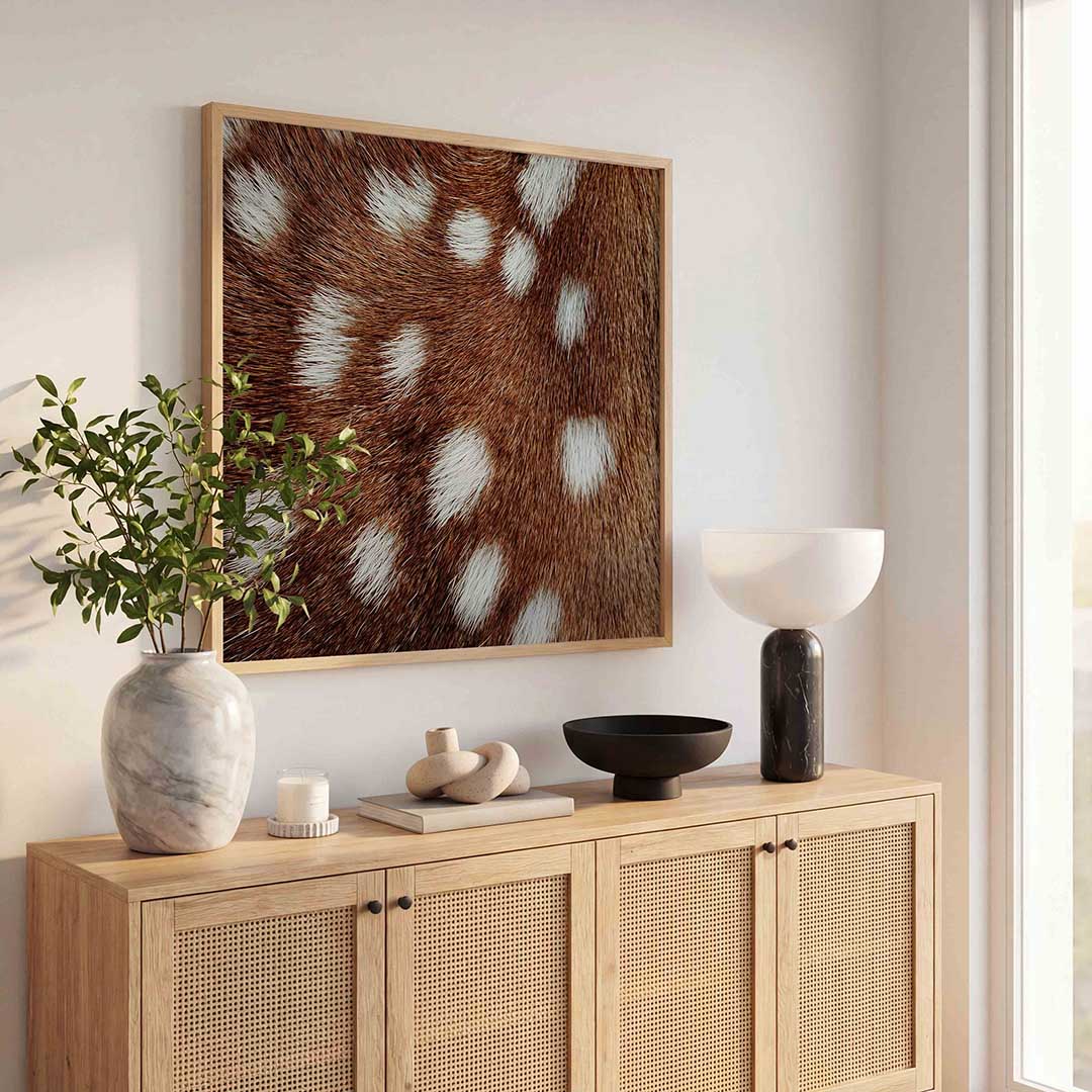 Vacht met witte vlekken – tropische wandkunst als vierkante poster