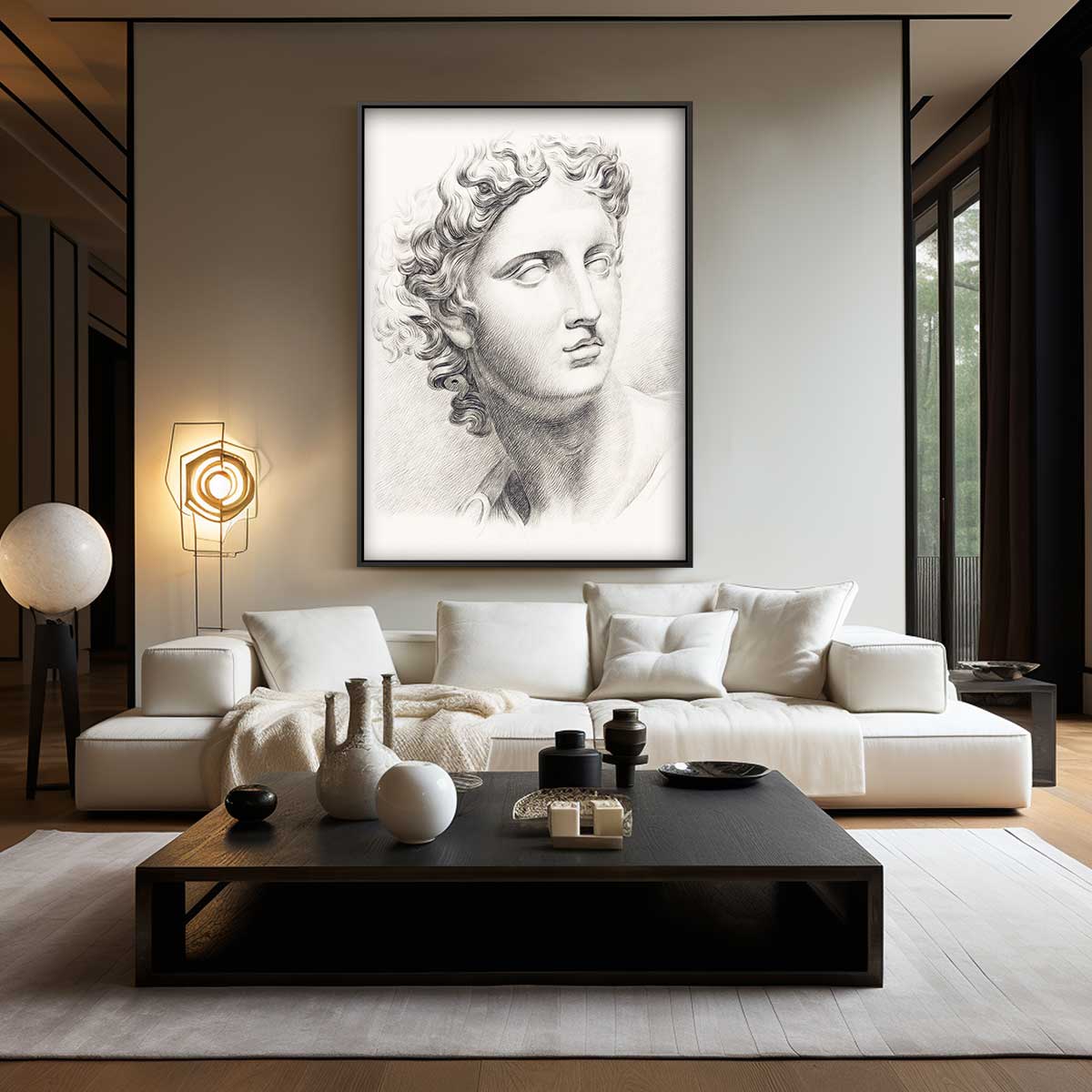 Klassieke Elegantie Schets – staand kunstwerk voor modern interieur