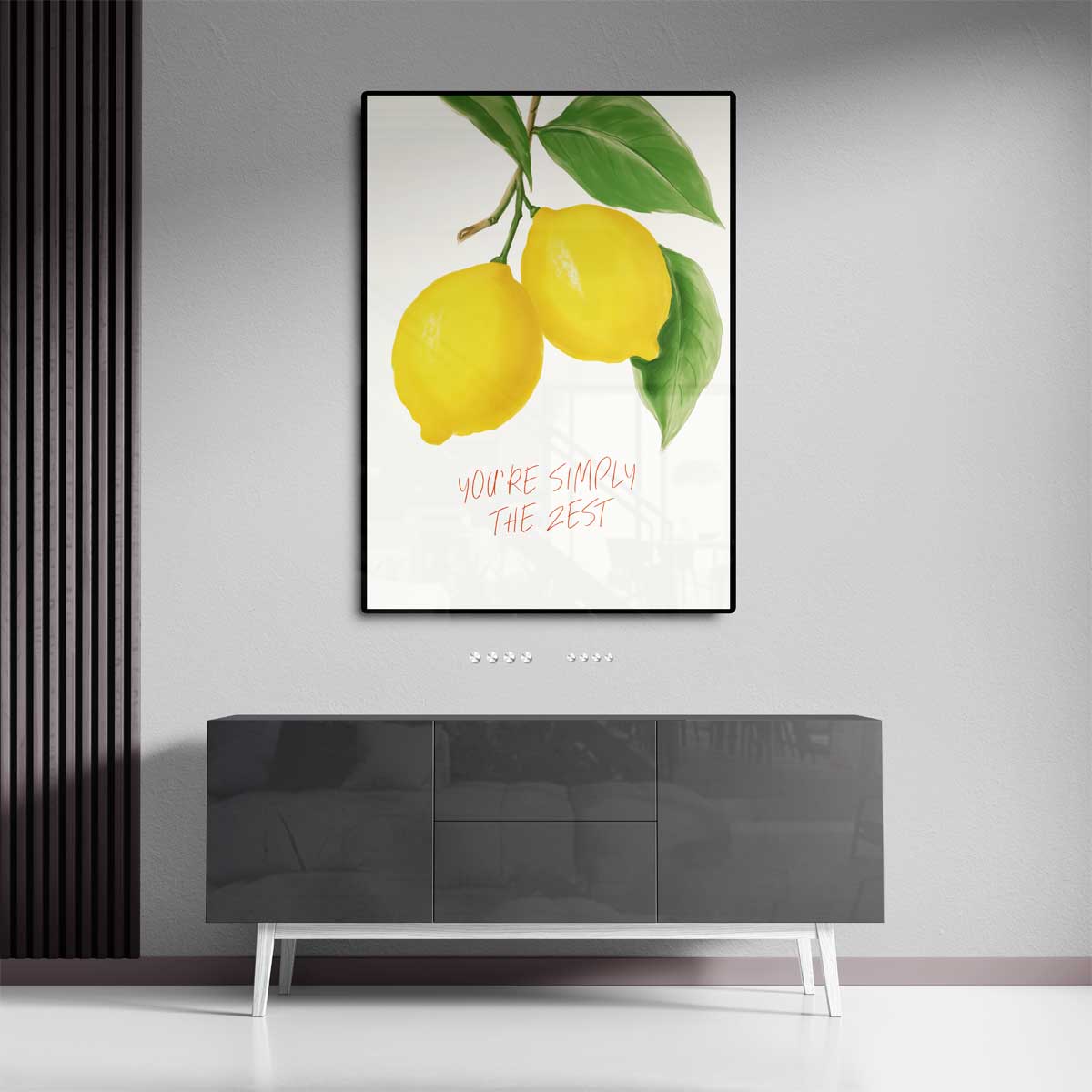 Frisse Citroenvibes Poster – dibond wanddecoratie in staand formaat