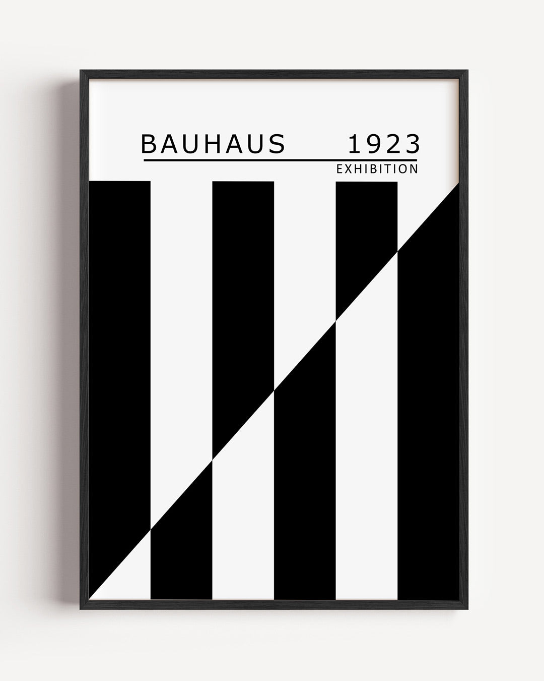 Zwart wit ritme – staande Bauhaus poster als wanddecoratie